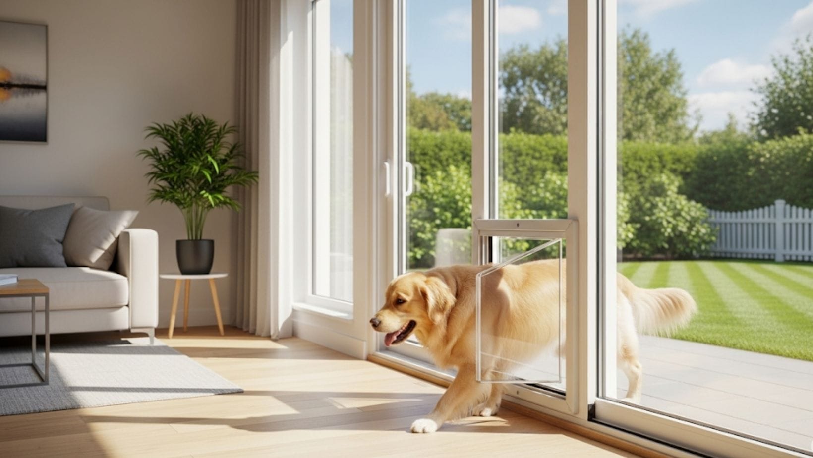 Modern pet doors in glass Midland with secure design